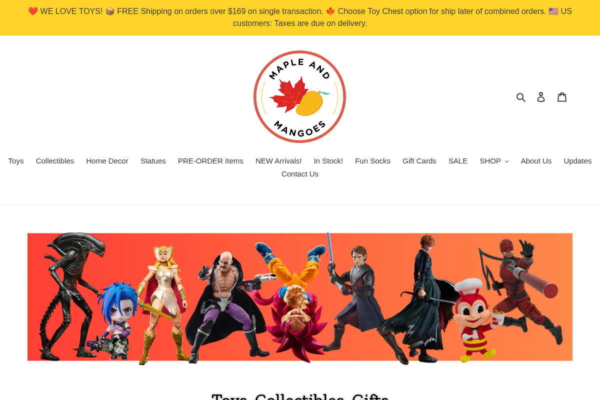 Mapleandmangoes homepage screenshot