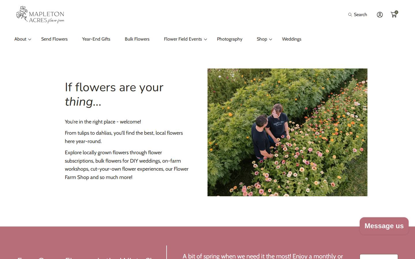 mapletonacres.com homepage screenshot
