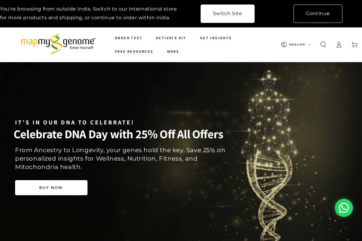Mapmygenome homepage screenshot