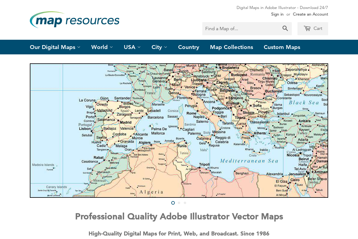 Map Resources homepage screenshot