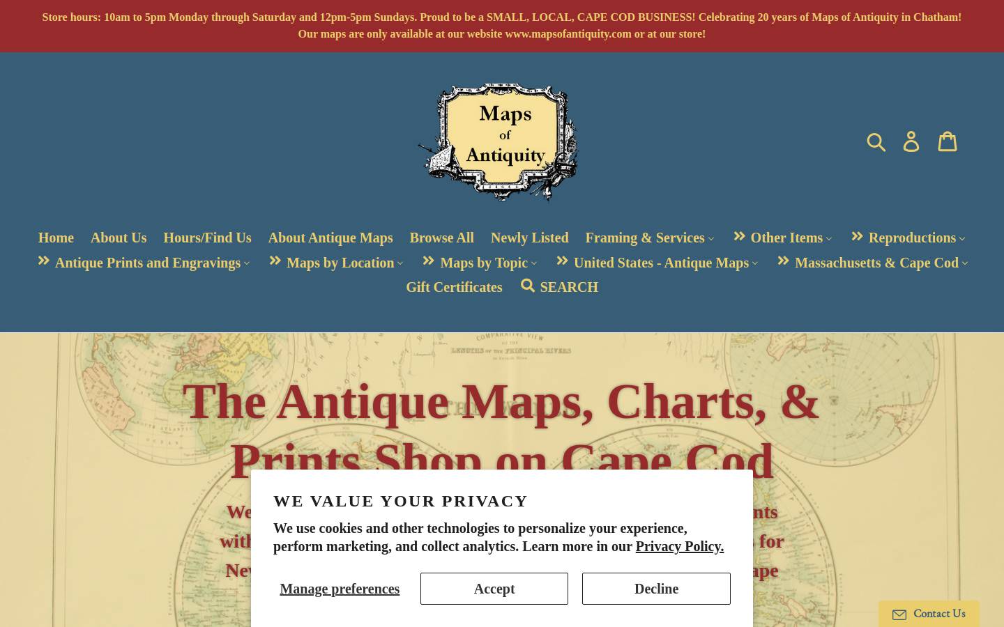 Maps of Antiquity homepage screenshot