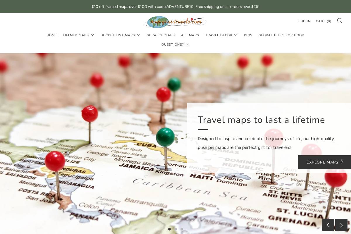 mapyourtravels.com homepage screenshot