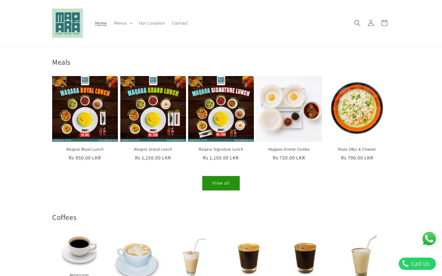 maqarafoods.com homepage screenshot
