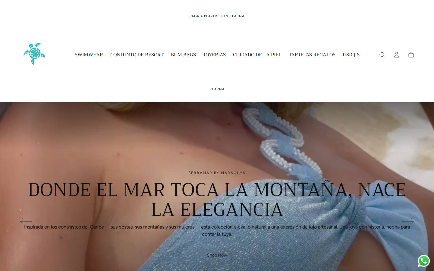 maracuyaswimwear.com homepage screenshot