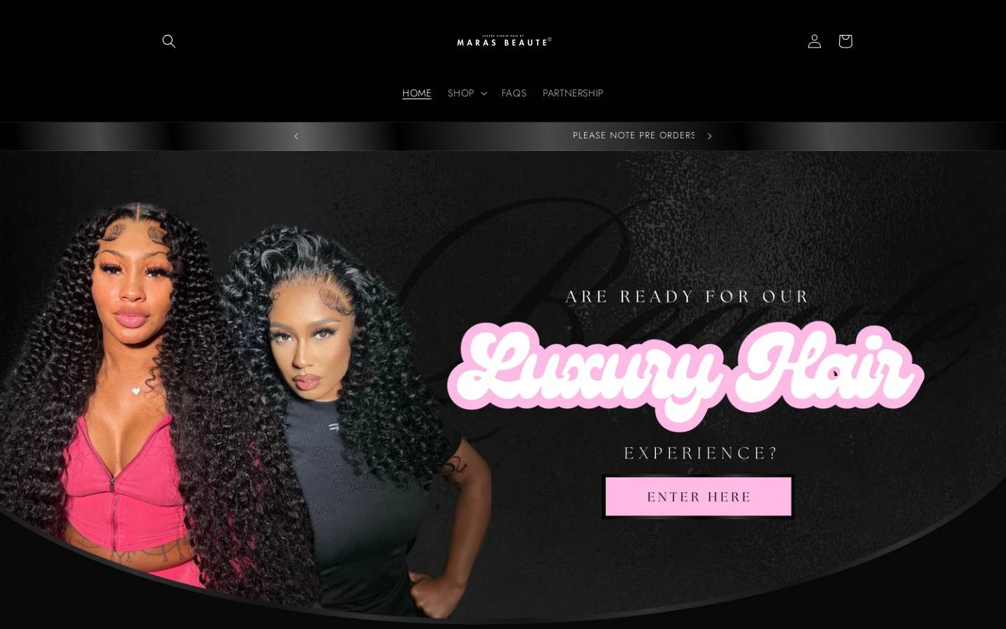 marasbeaute.com homepage screenshot