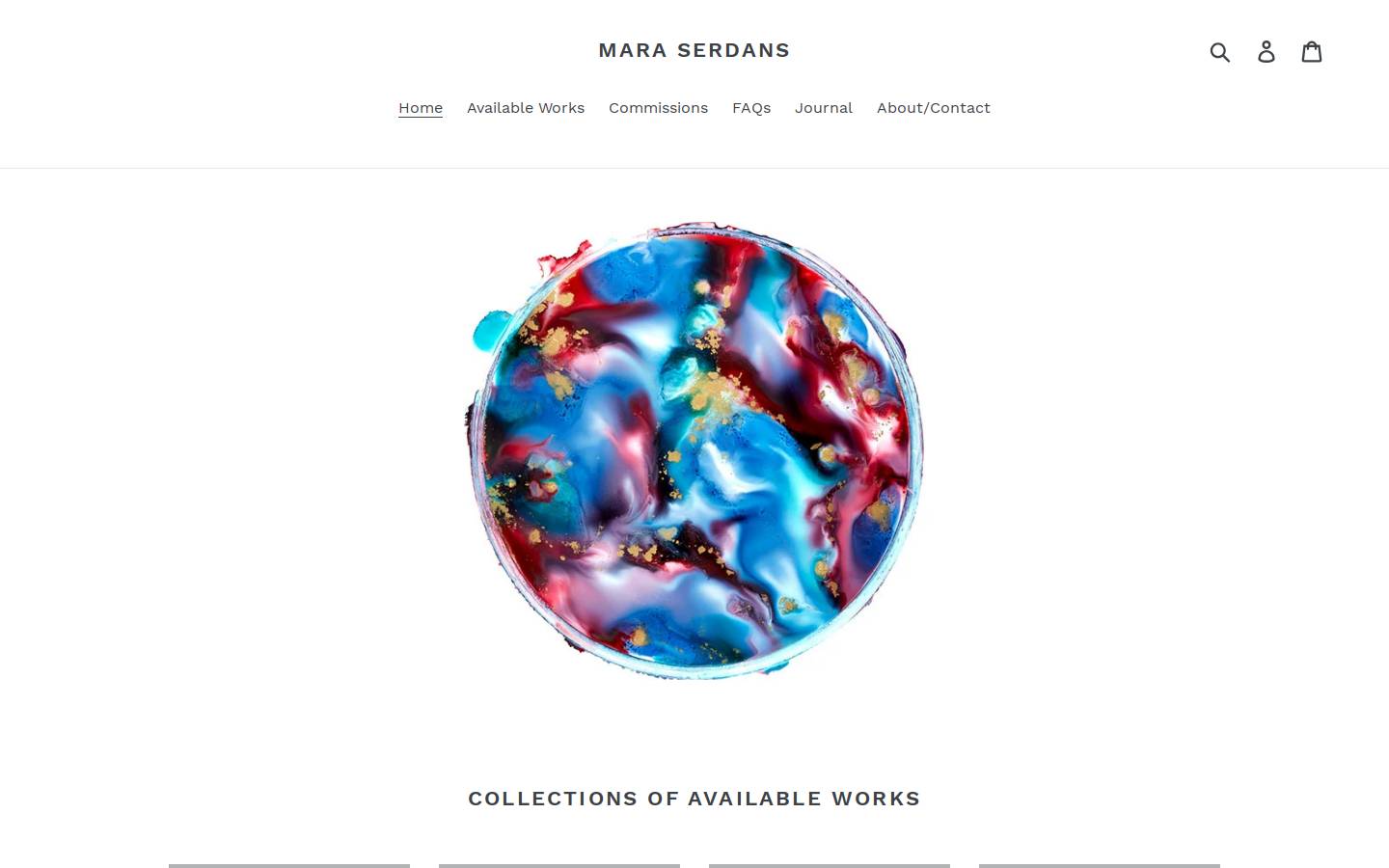 maraserdansfineart.com homepage screenshot