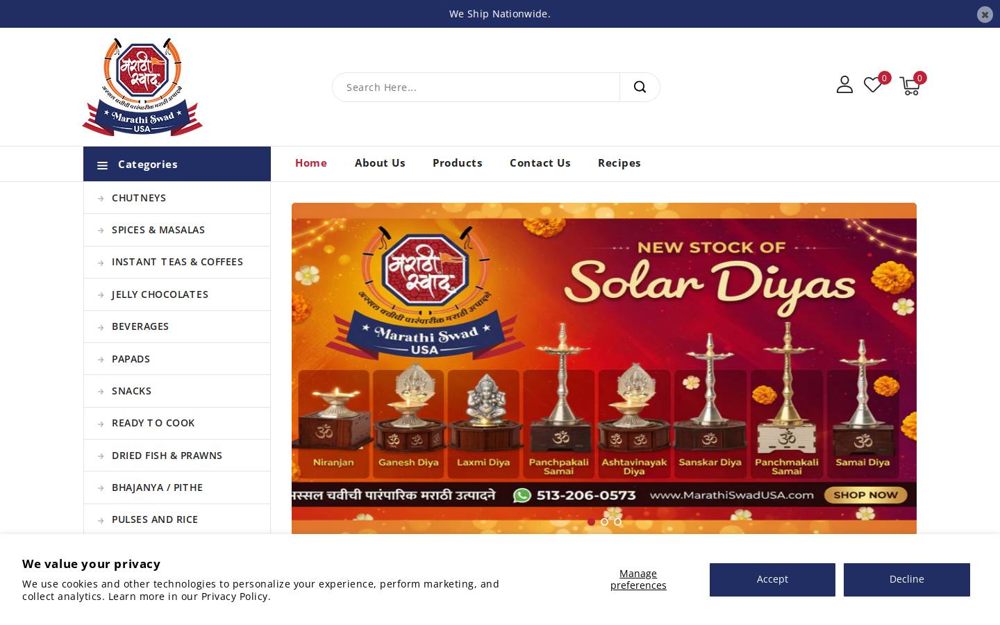 marathiswadusa.com homepage screenshot