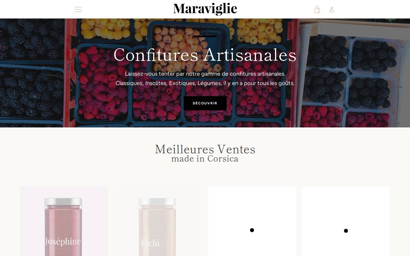 maraviglie.com homepage screenshot