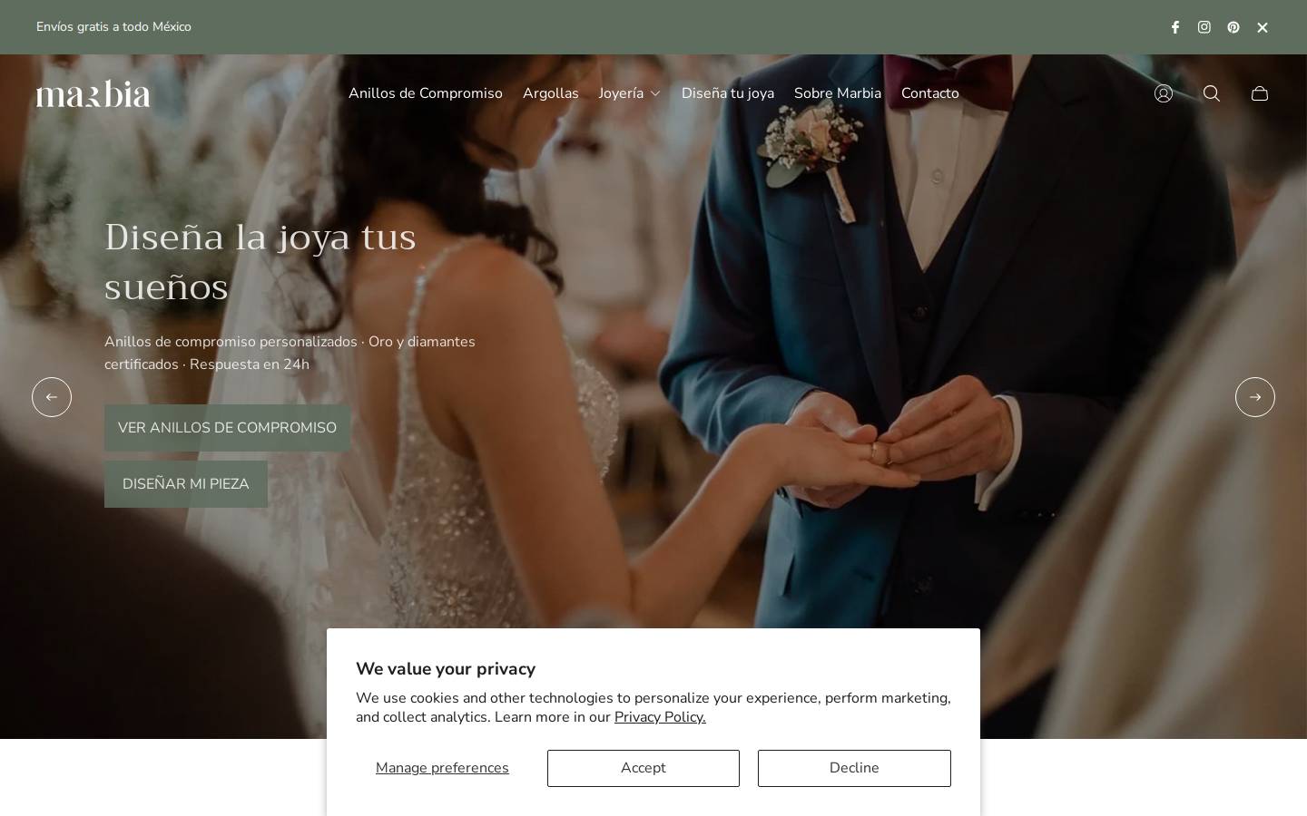 marbiajoyeria.com homepage screenshot