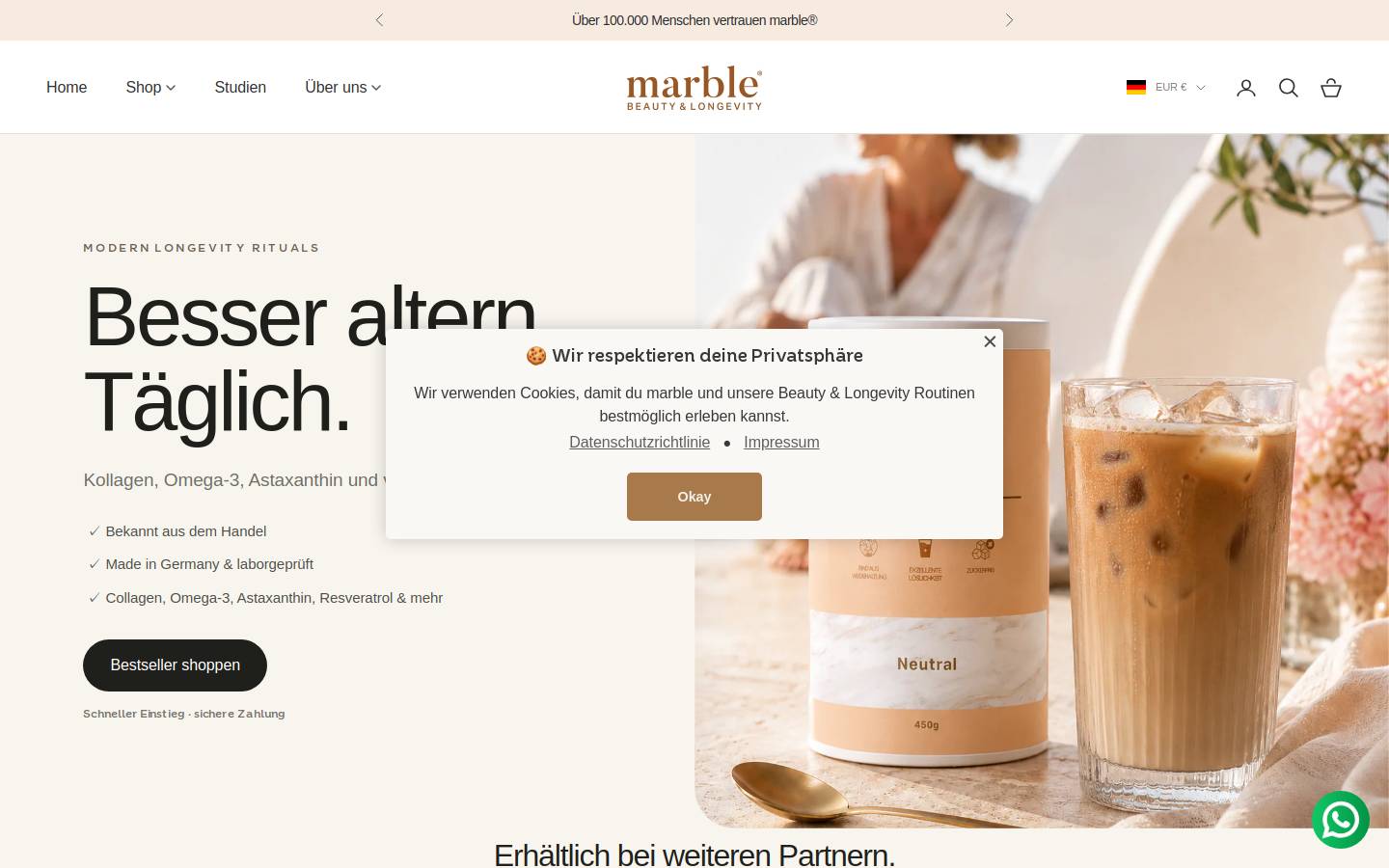 marblecollagen.de homepage screenshot