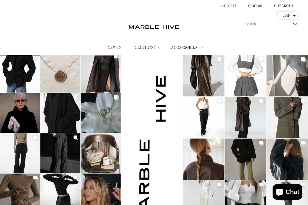 Marble Hive homepage screenshot