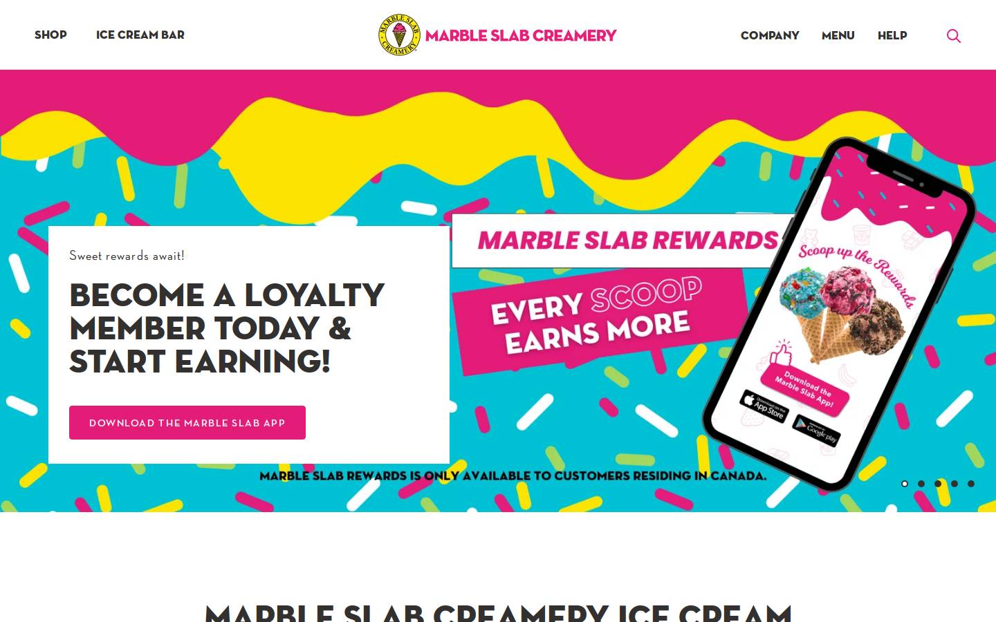 marbleslab.ca homepage screenshot