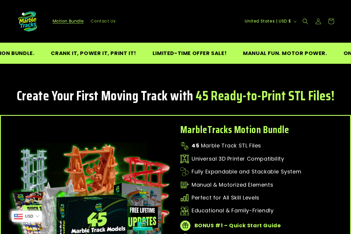 MarbleTracks homepage screenshot