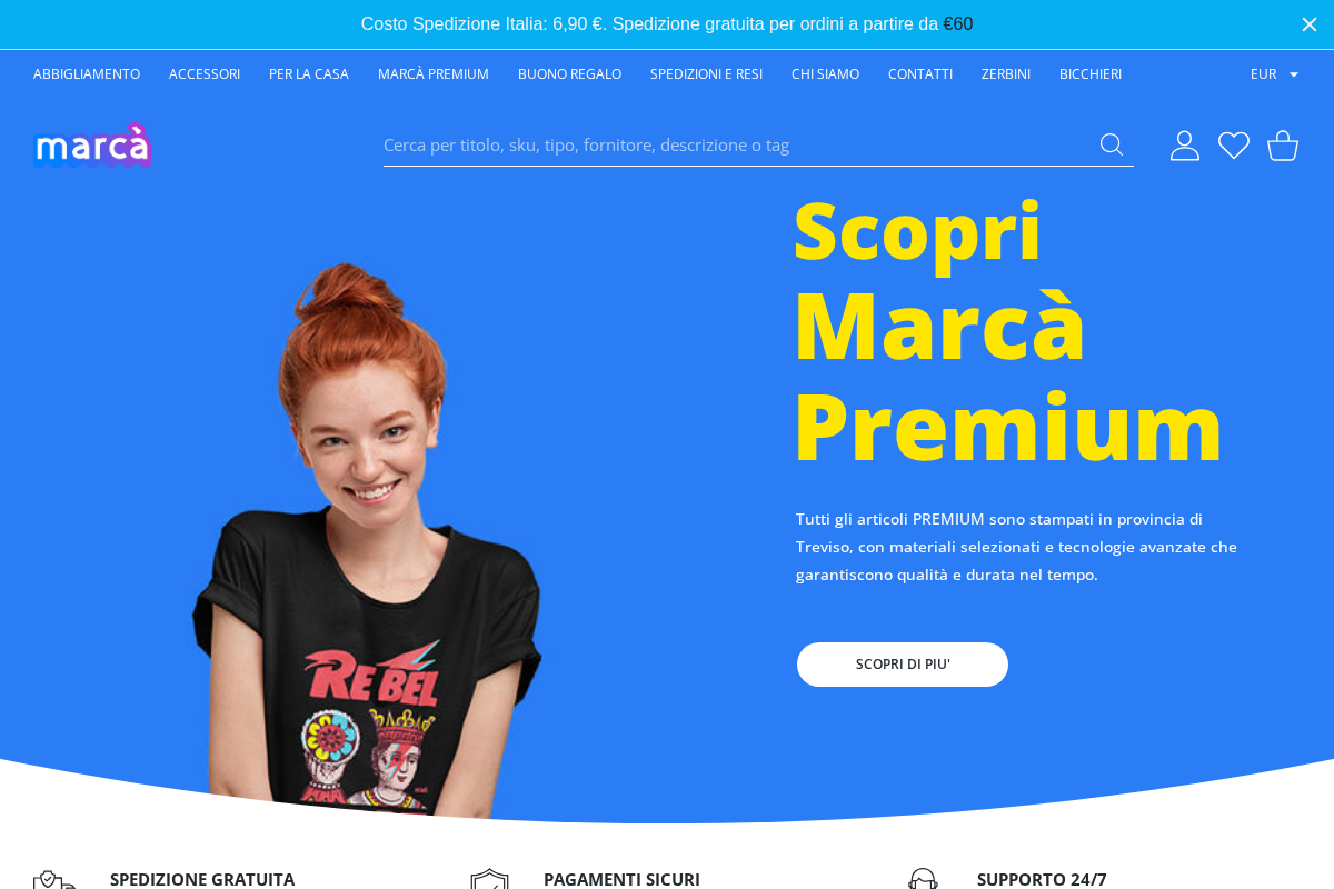 marcashop.it homepage screenshot