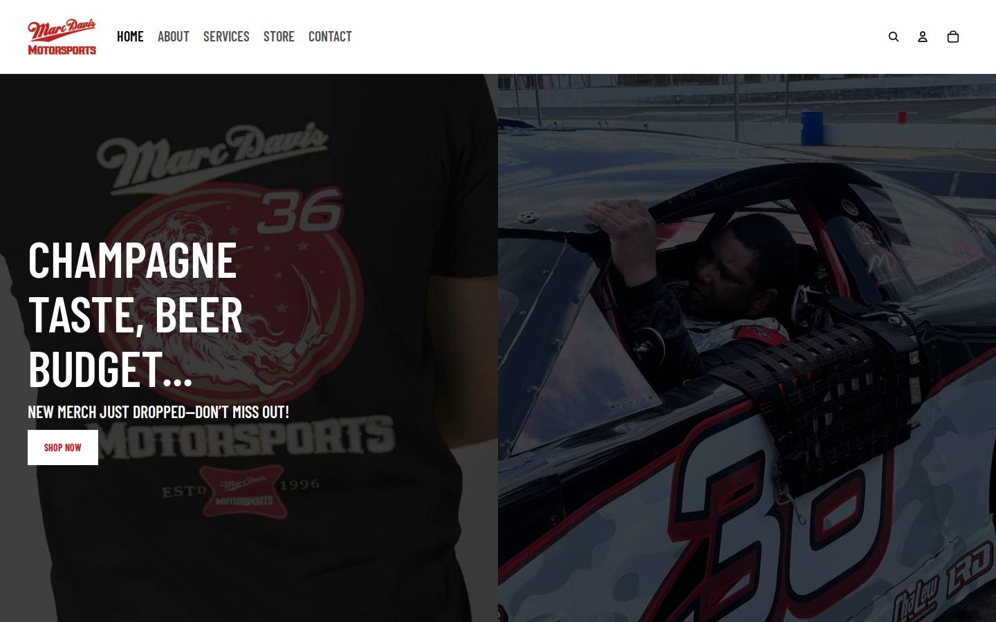 marcdavismotorsports.com homepage screenshot