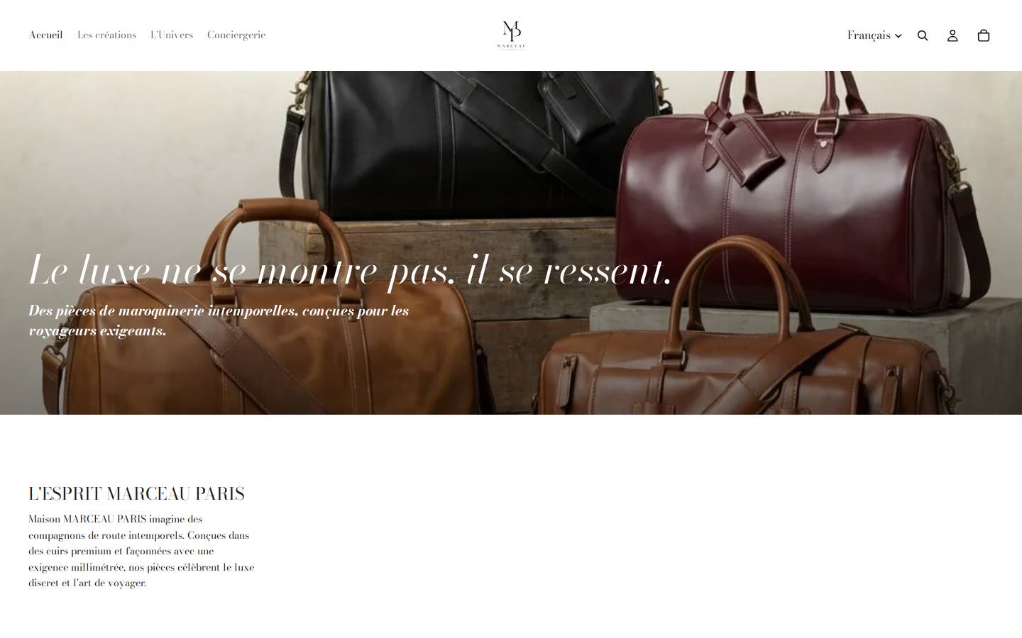 Marceau Paris homepage screenshot