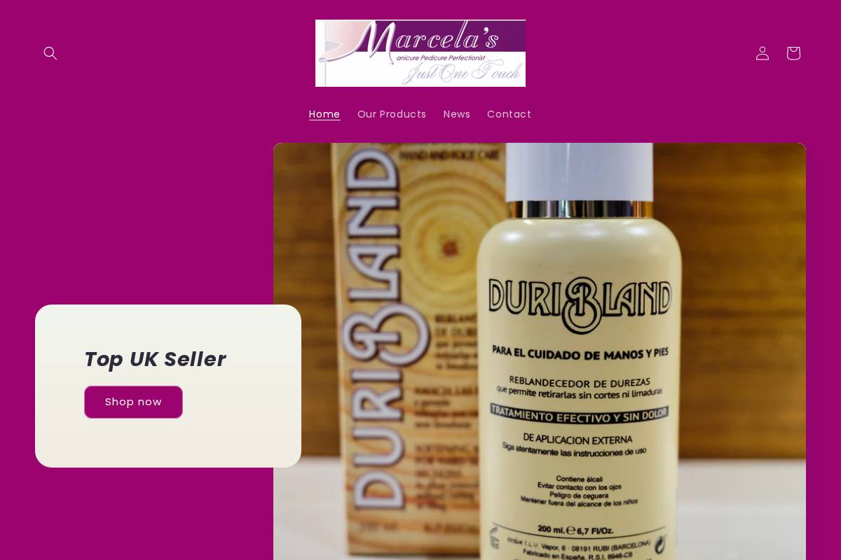 marcelas.co.uk homepage screenshot