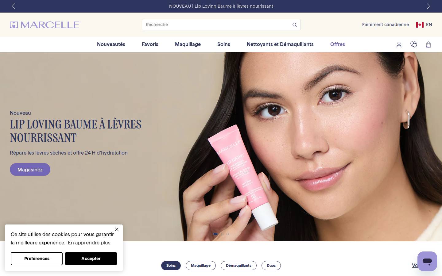 marcelle.com homepage screenshot