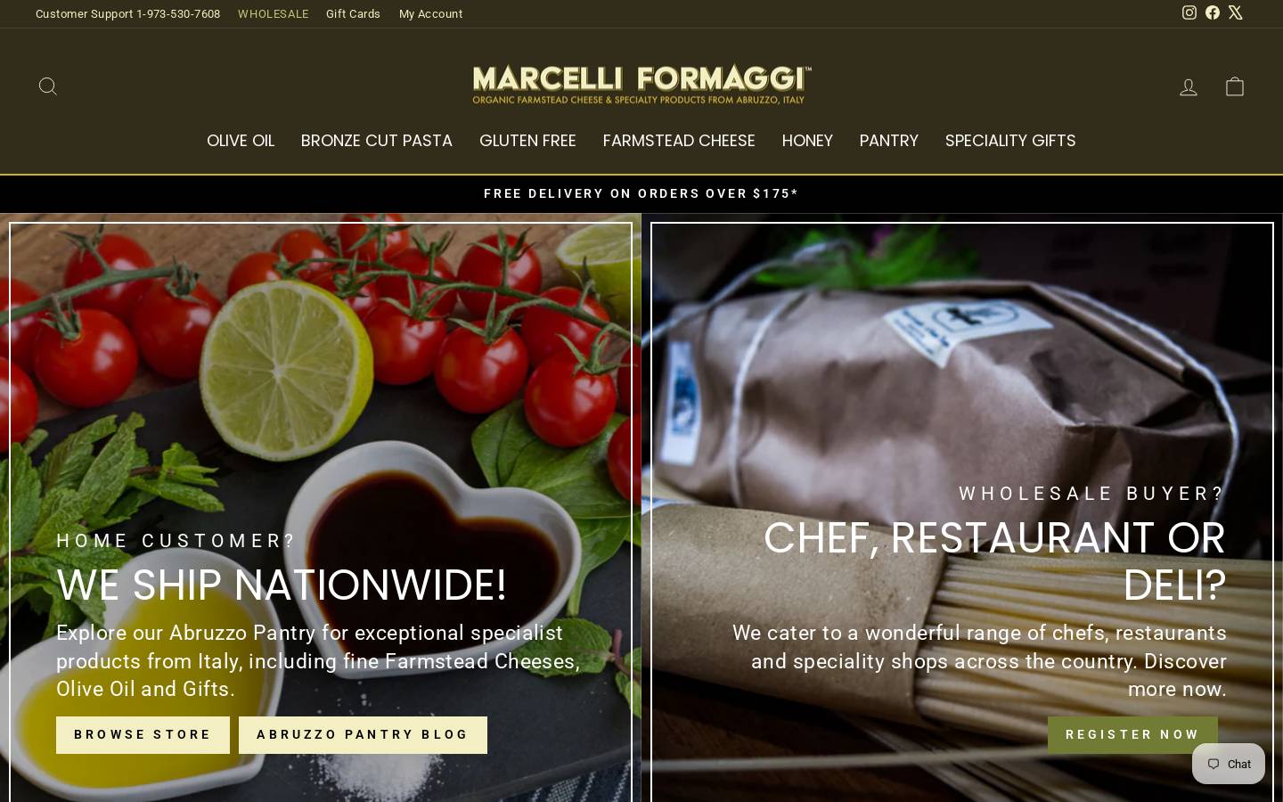 marcelliformaggi.com homepage screenshot