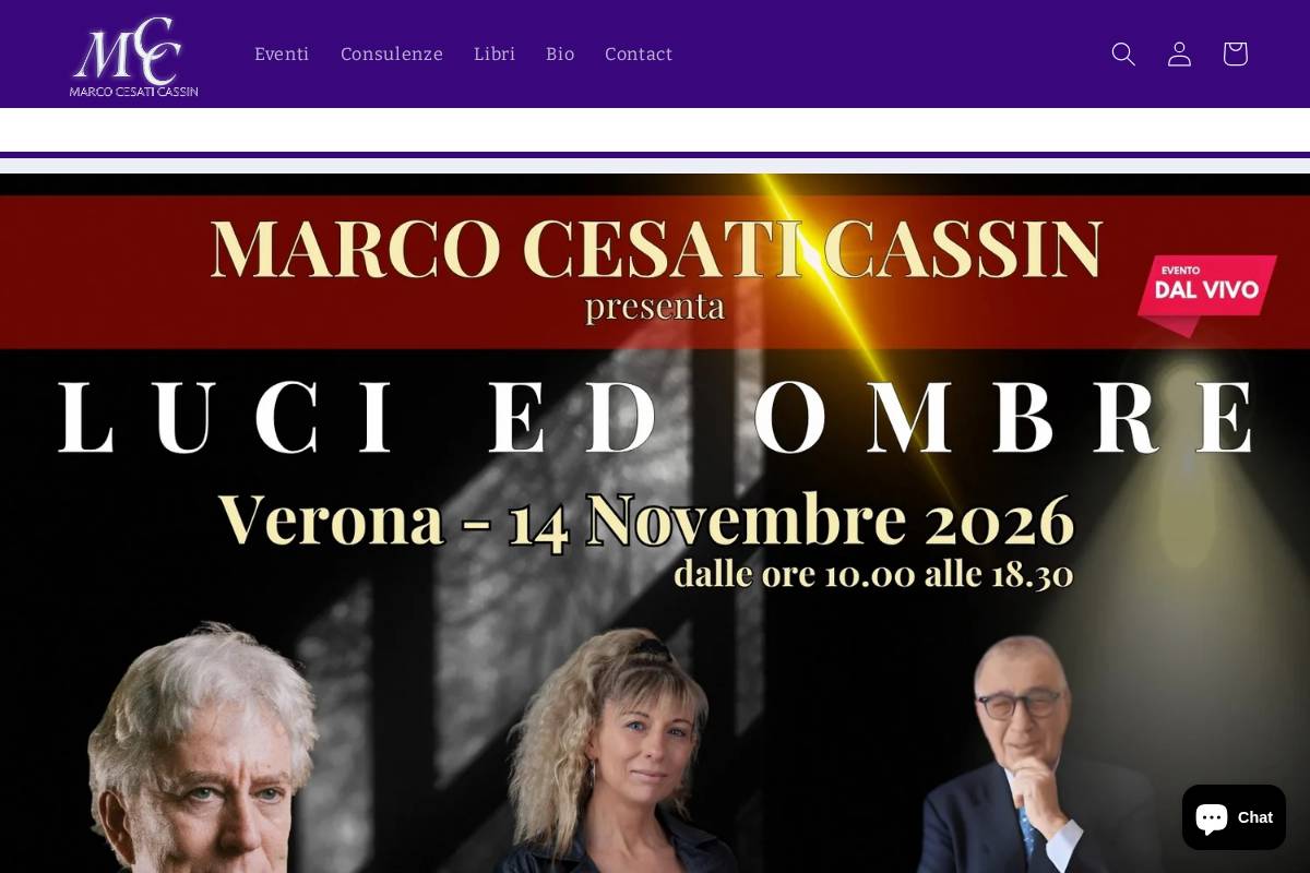 marcocesaticassin.com homepage screenshot