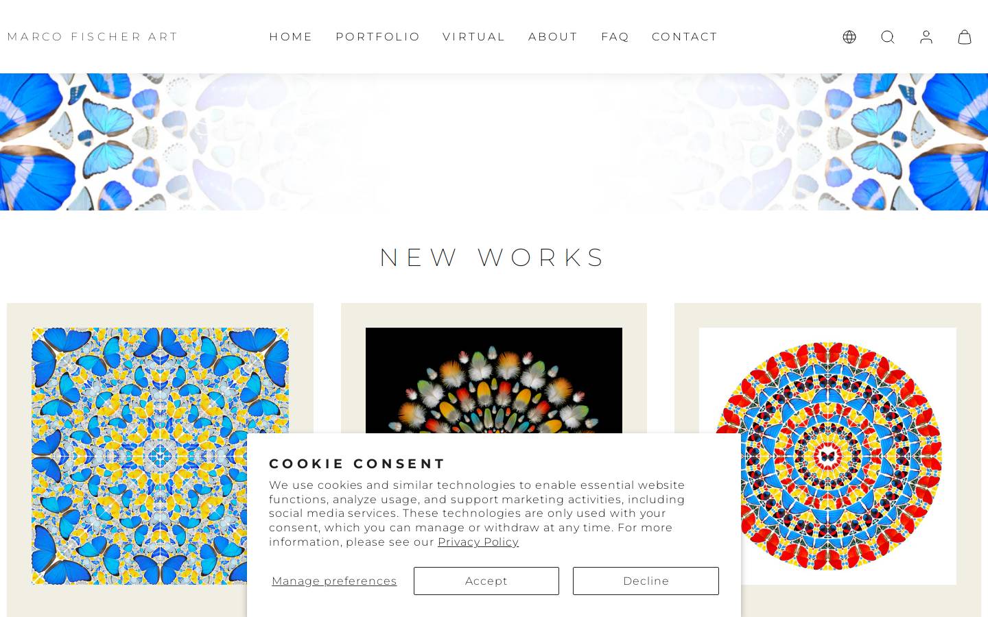 marcofischerart.com homepage screenshot