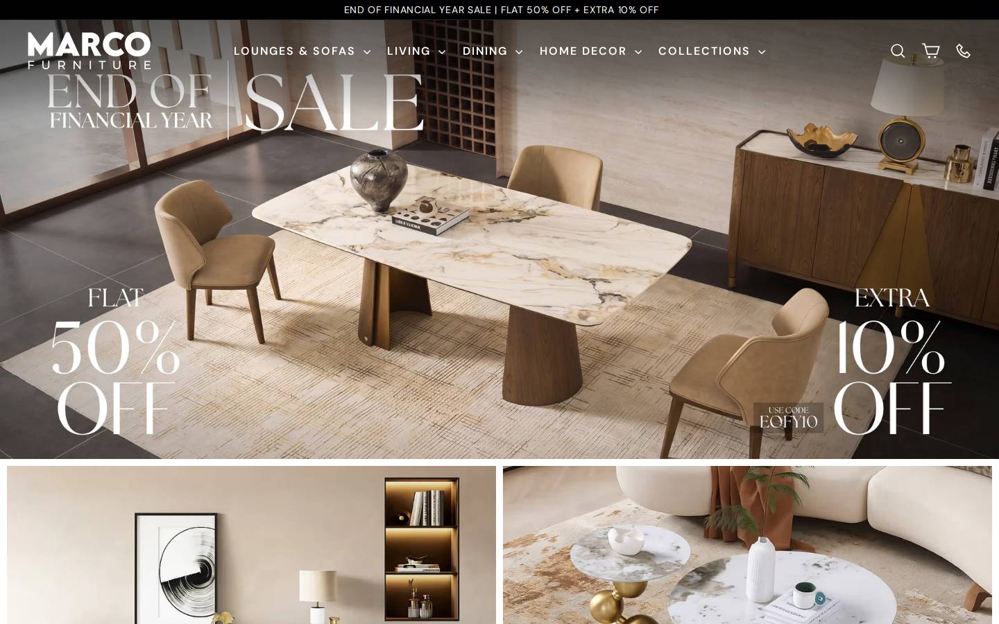 Marco Furniture homepage screenshot
