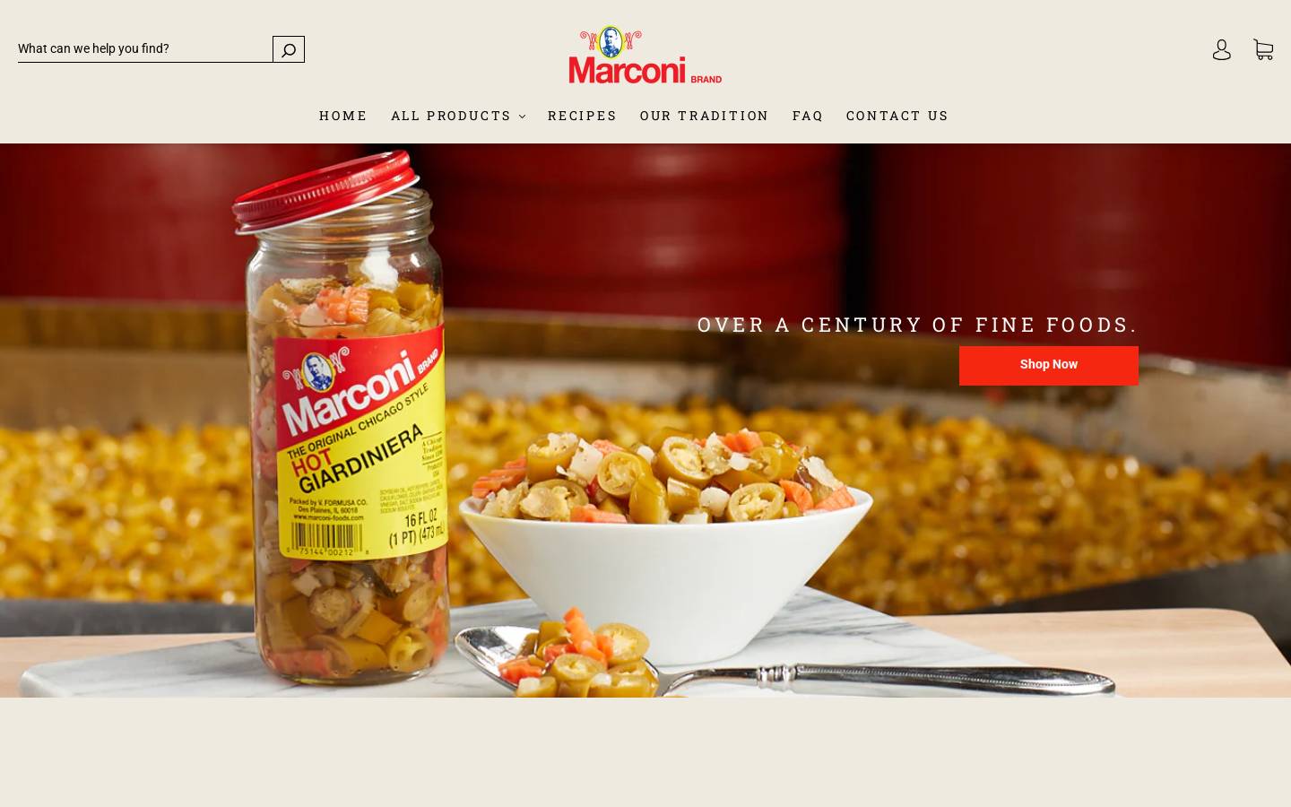 marconi-foods.com homepage screenshot