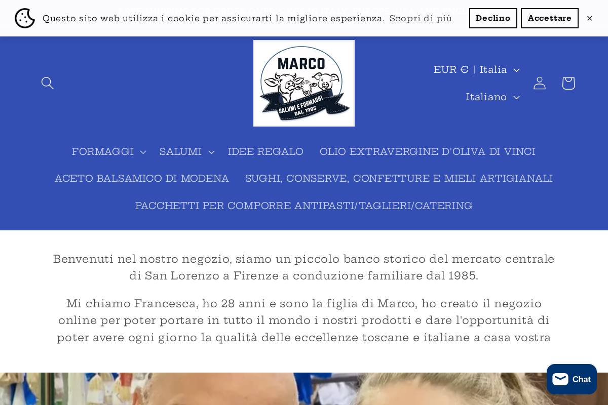 Marcosalumieformaggi homepage screenshot