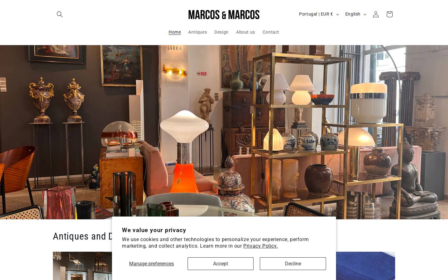 marcosemarcos.com homepage screenshot