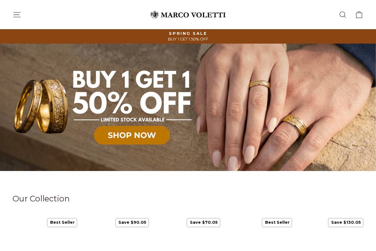 Marco Voletti Jewelry homepage screenshot