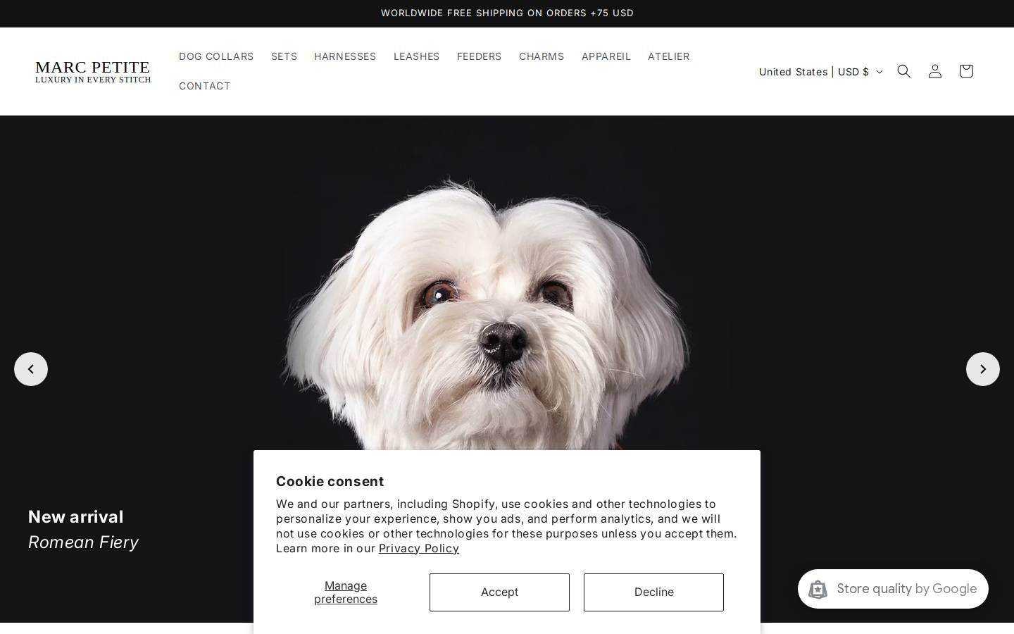 marcpetite.com homepage screenshot