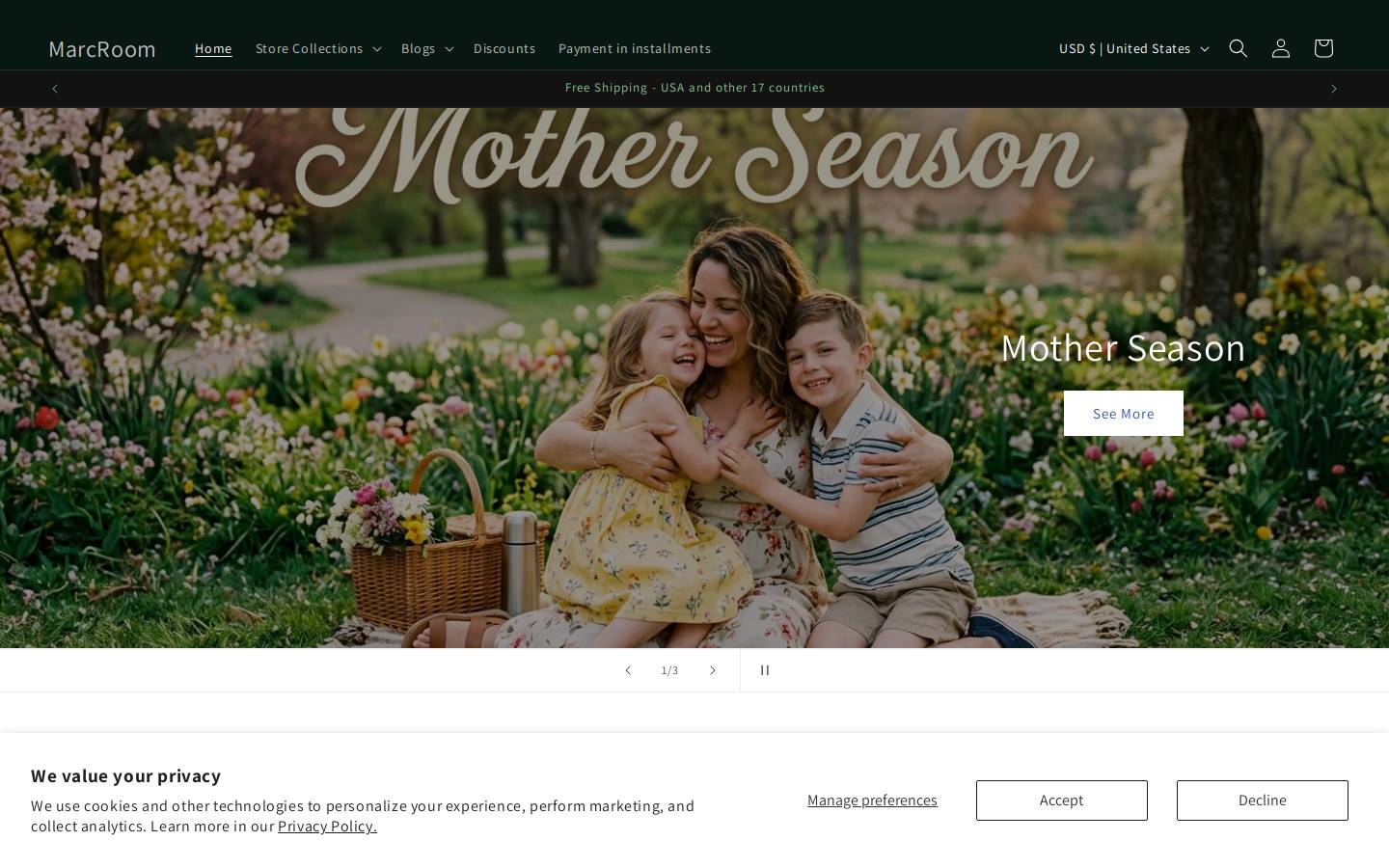 marcroom.com homepage screenshot