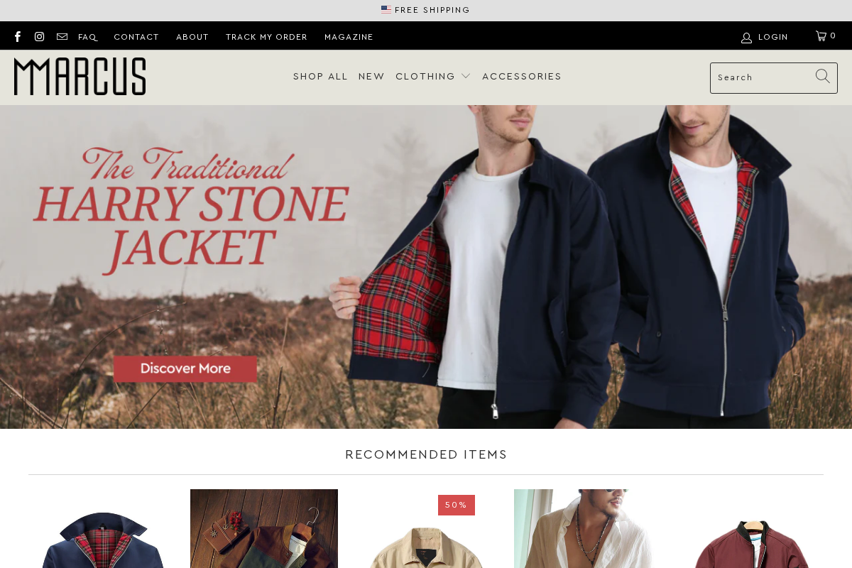 Marcus Store homepage screenshot