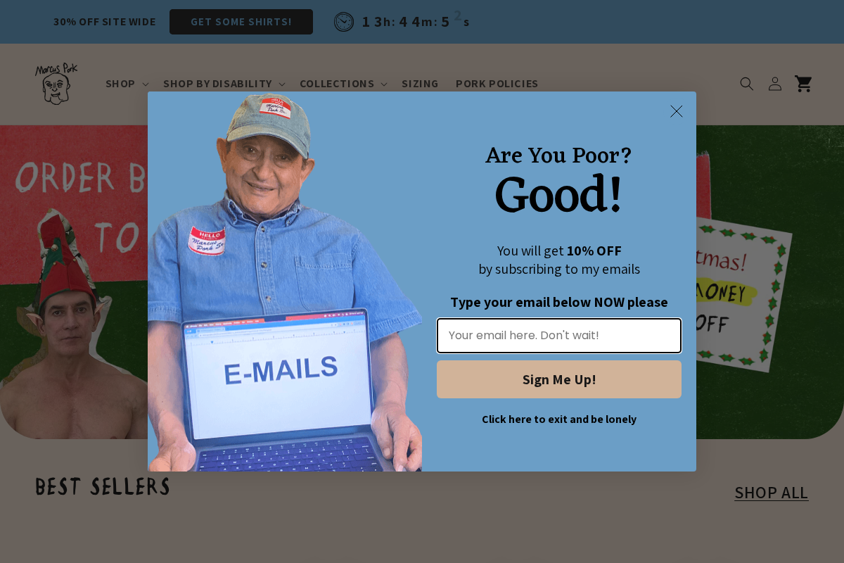 Marcus Pork homepage screenshot