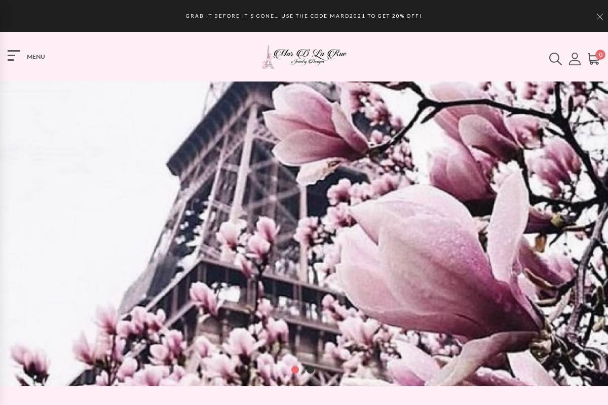 mardlaruejewelry.com homepage screenshot