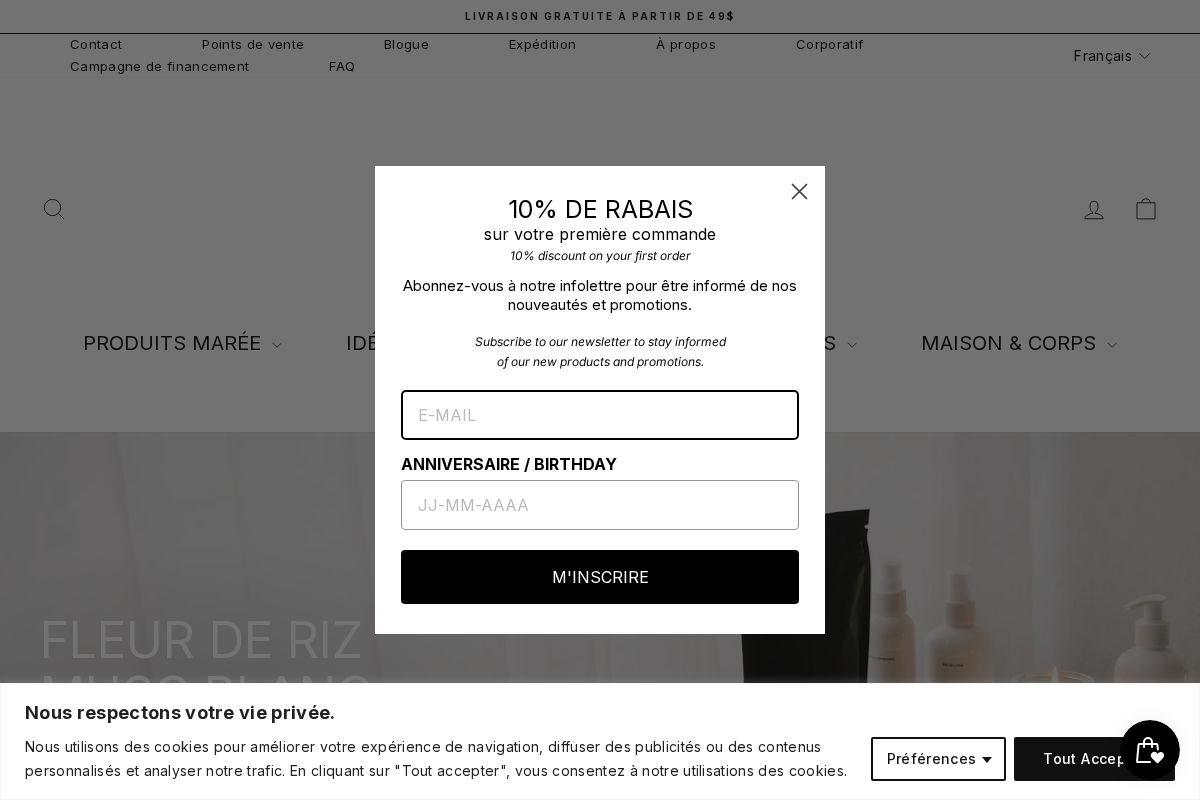 Marée - Chandelles homepage screenshot