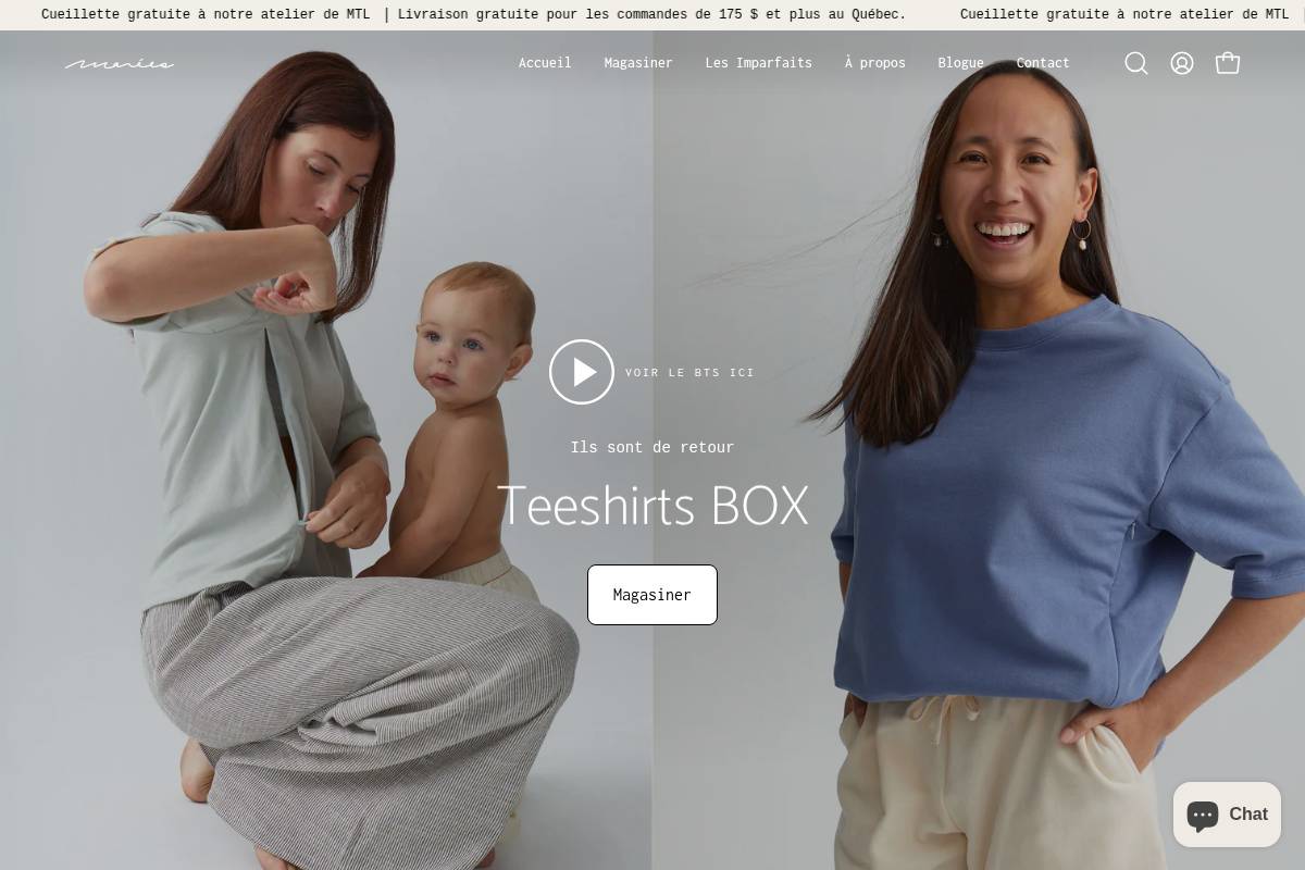 marees.ca homepage screenshot