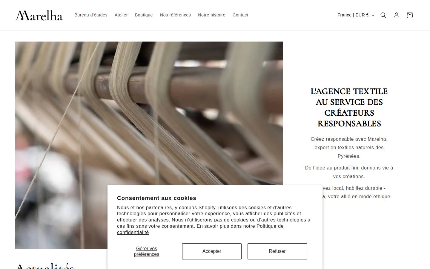 marelha.fr homepage screenshot