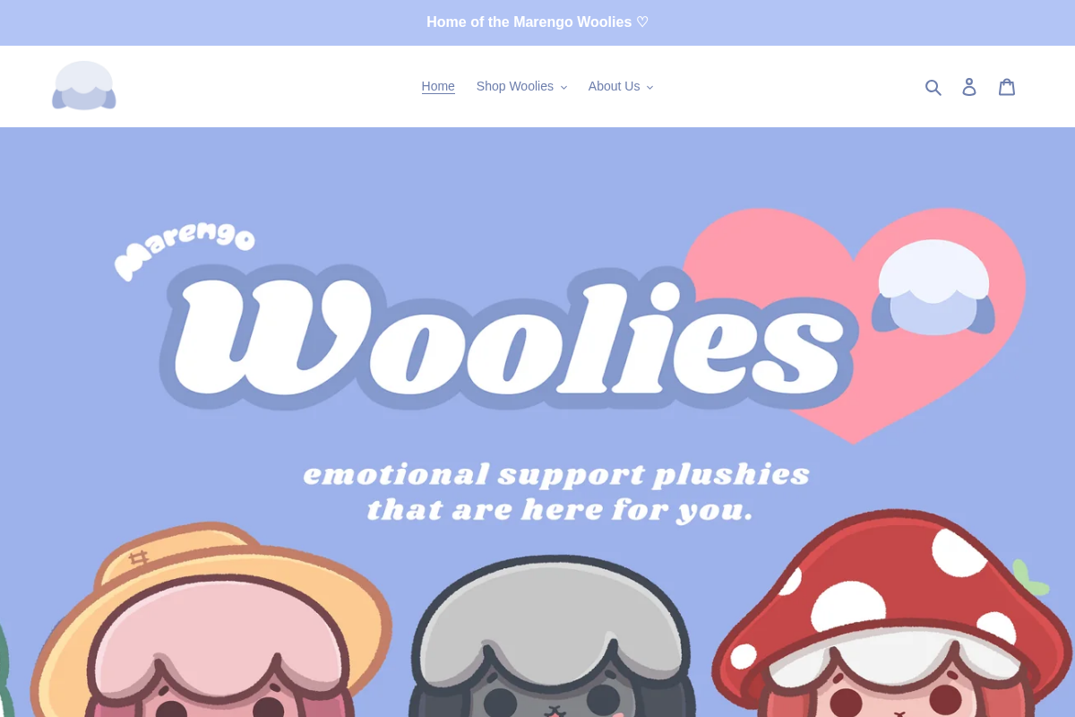 The Woolie Shop homepage screenshot