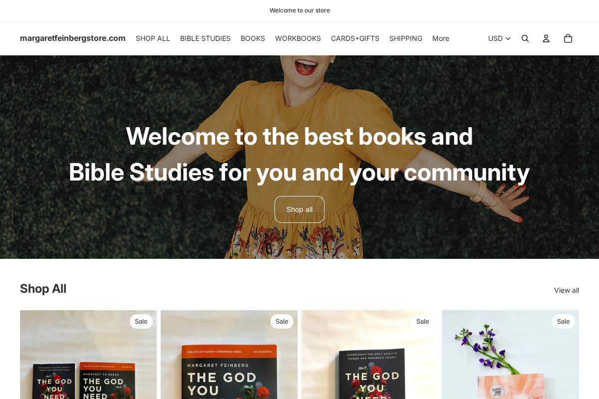 margaretfeinbergstore.com homepage screenshot