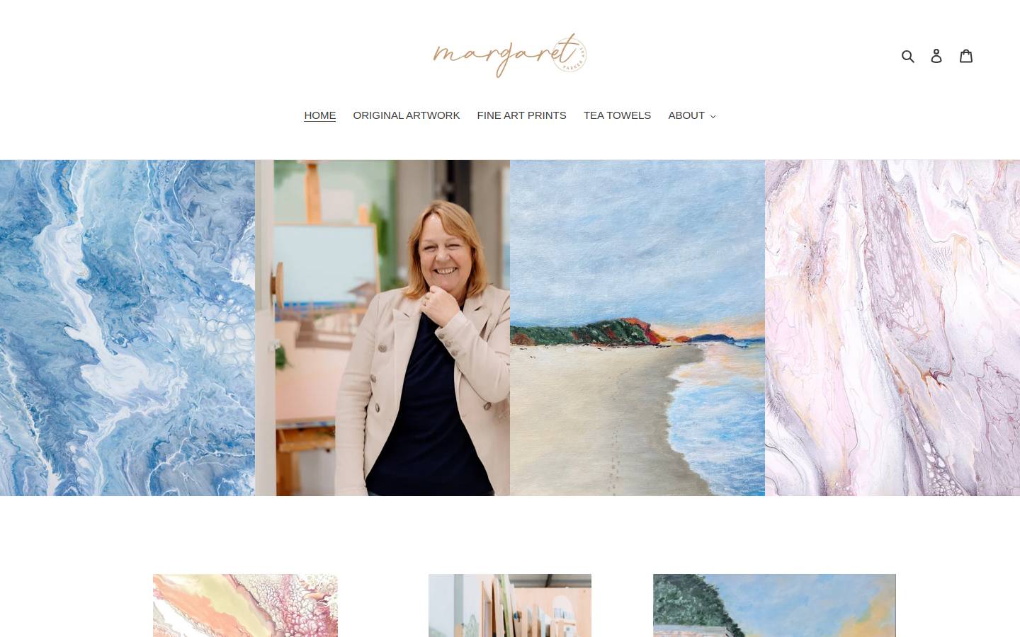 margaretparkerart.com homepage screenshot