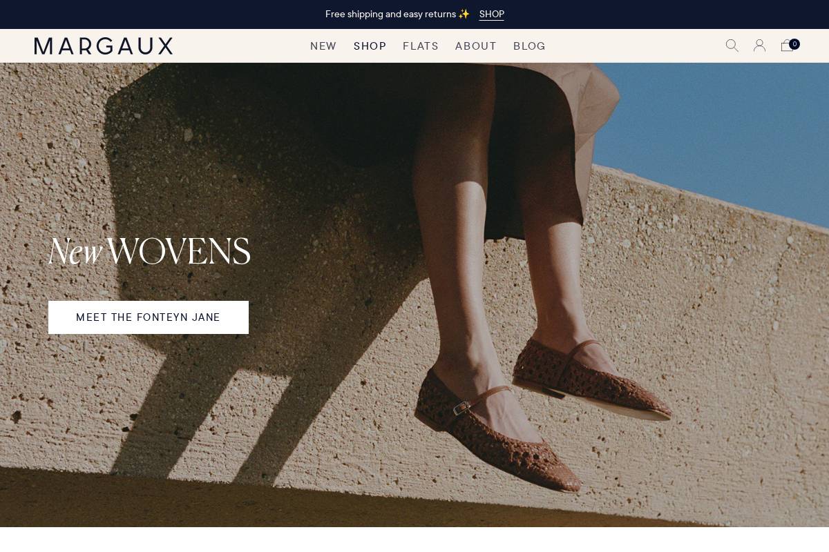 Margaux homepage screenshot