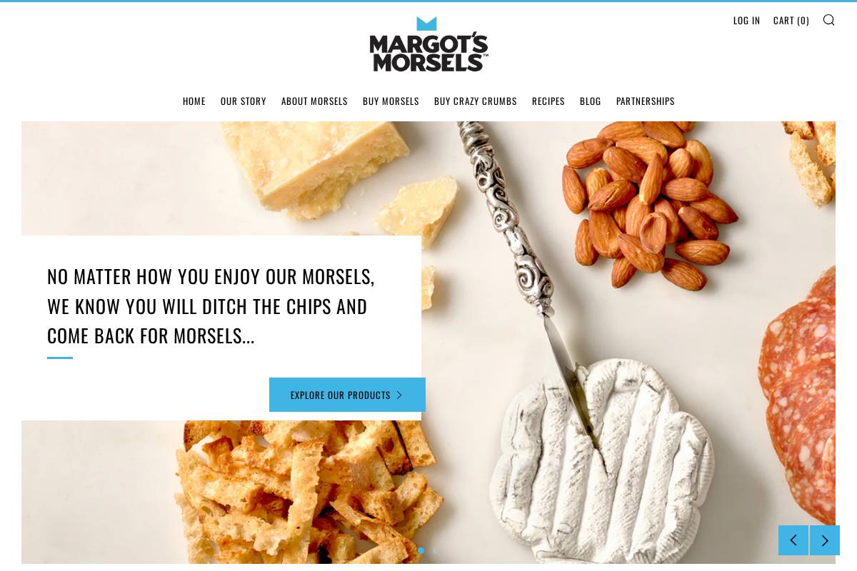 margotsmorsels.com homepage screenshot