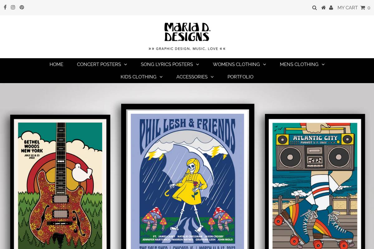 mariad-designs.com homepage screenshot