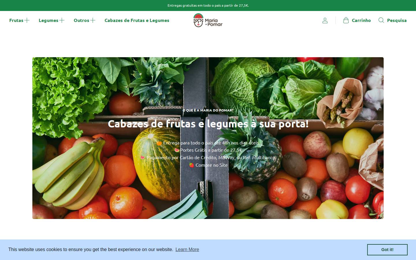 mariadopomar.com homepage screenshot