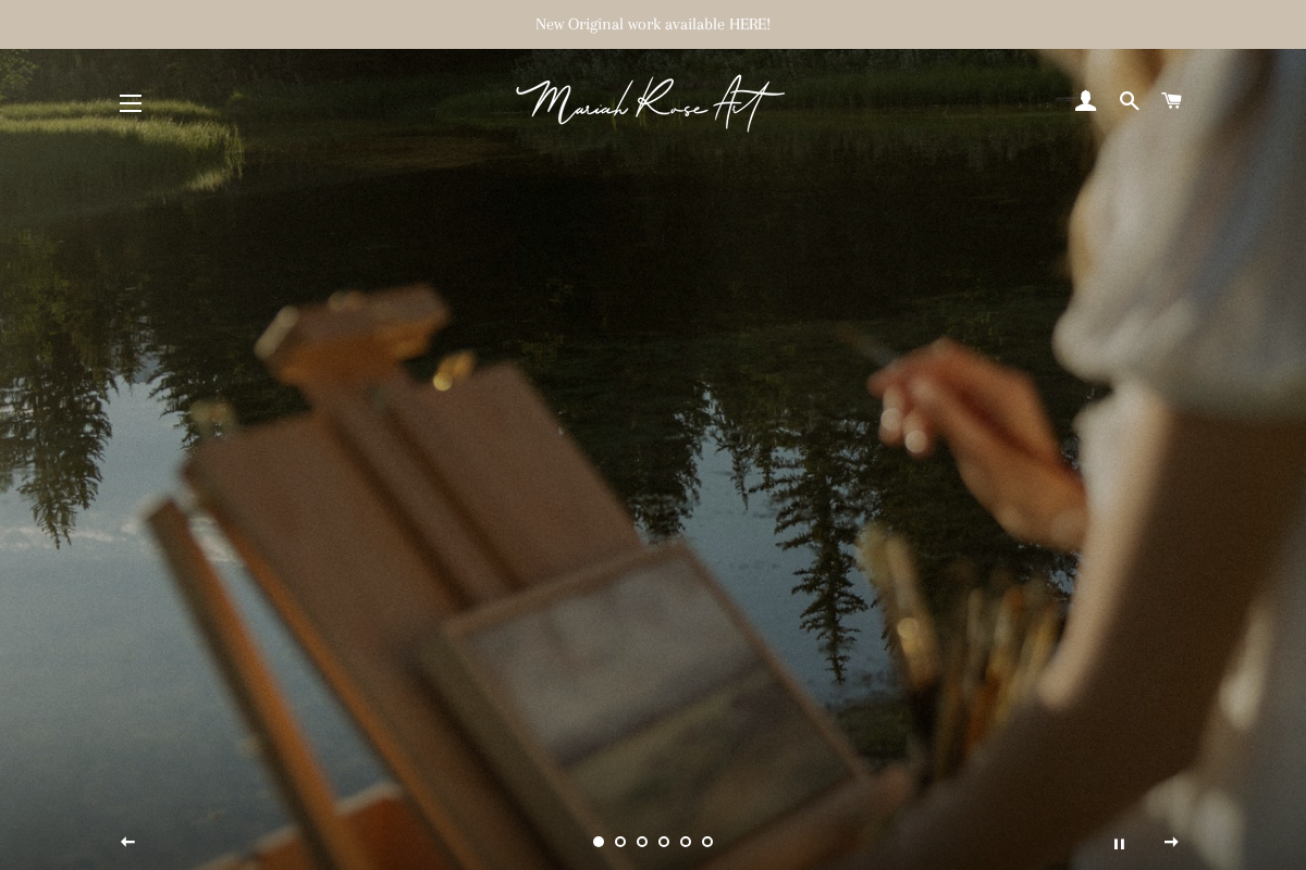 Mariah Rose Art homepage screenshot