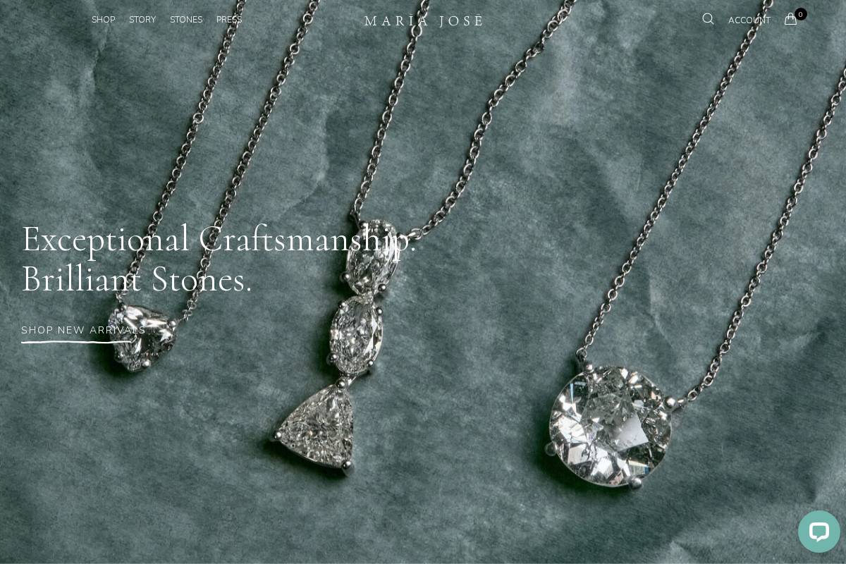mariajosejewelry.com homepage screenshot