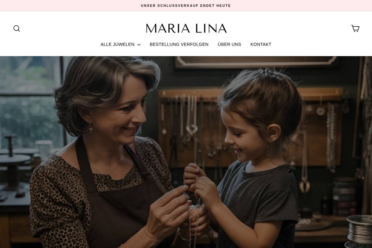 Marialina Juwelen homepage screenshot