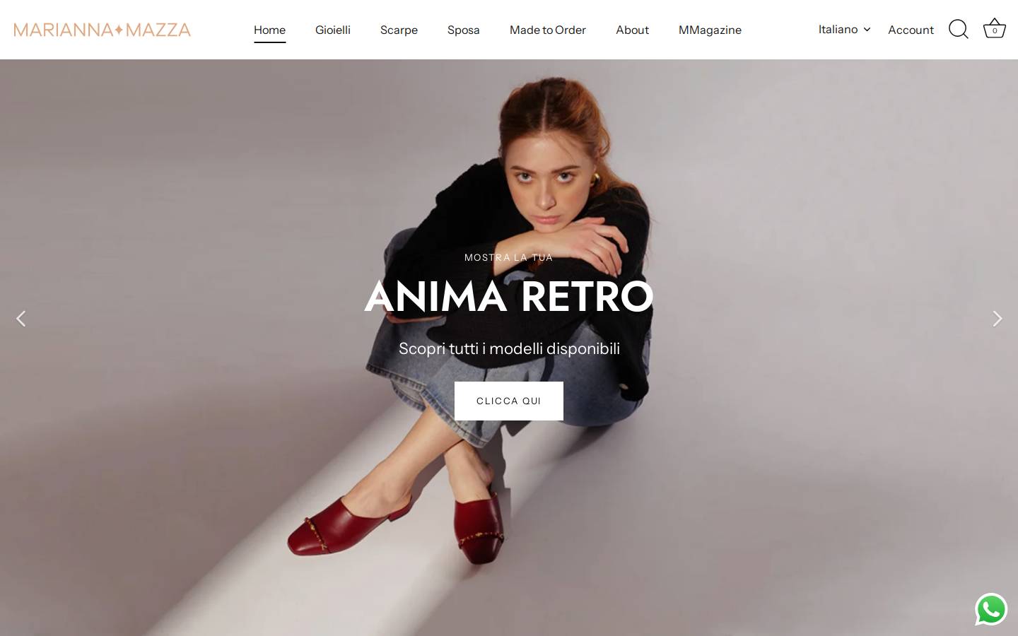 Mariannamazza homepage screenshot