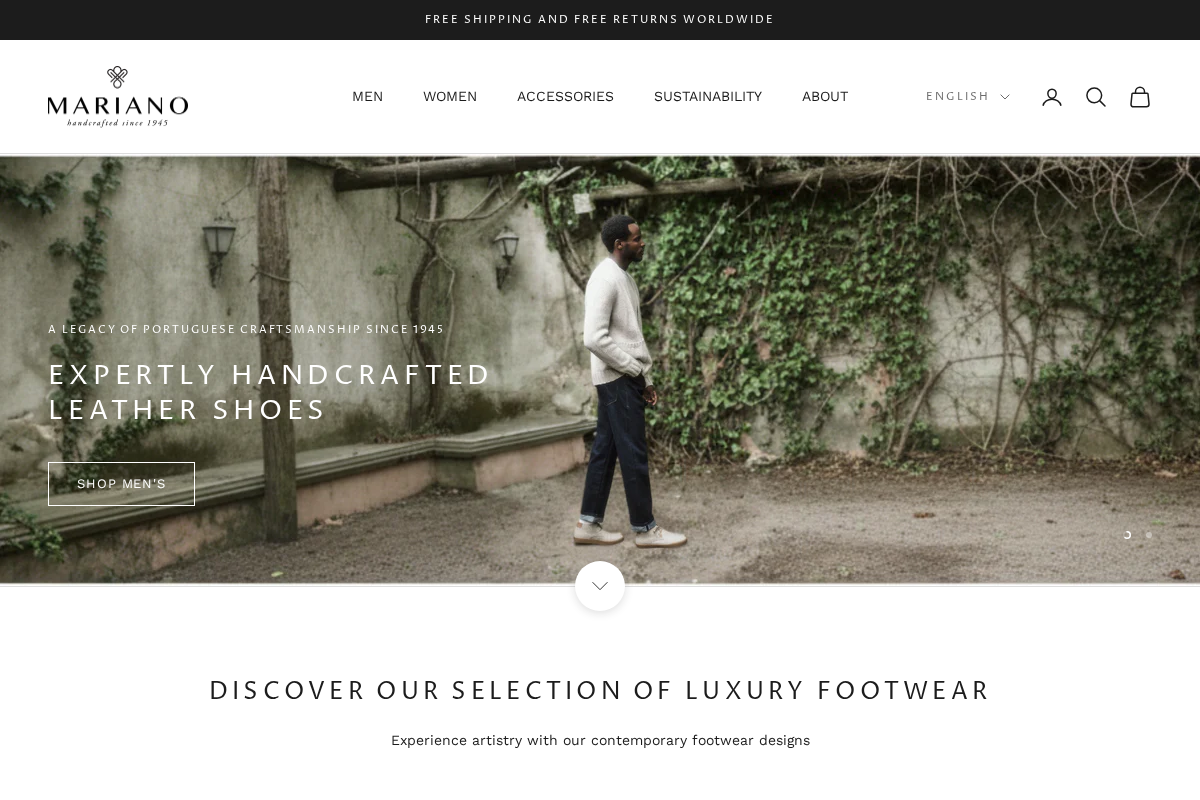 marianoshoes.com homepage screenshot